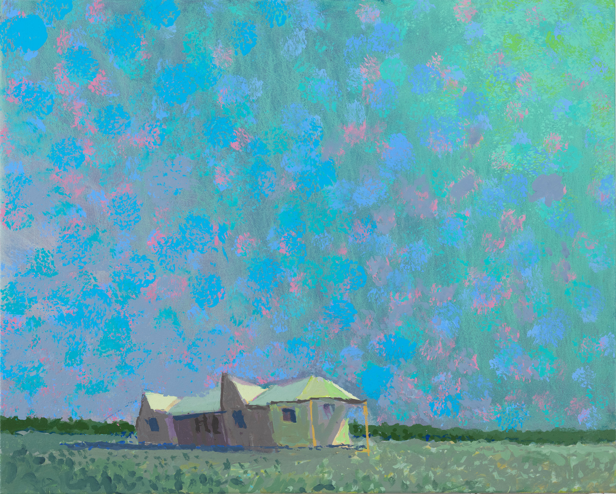 George Haynes, Little Salt Lake, Cue Tote I, 2025, acrylic on canvas, 80 x 100cm