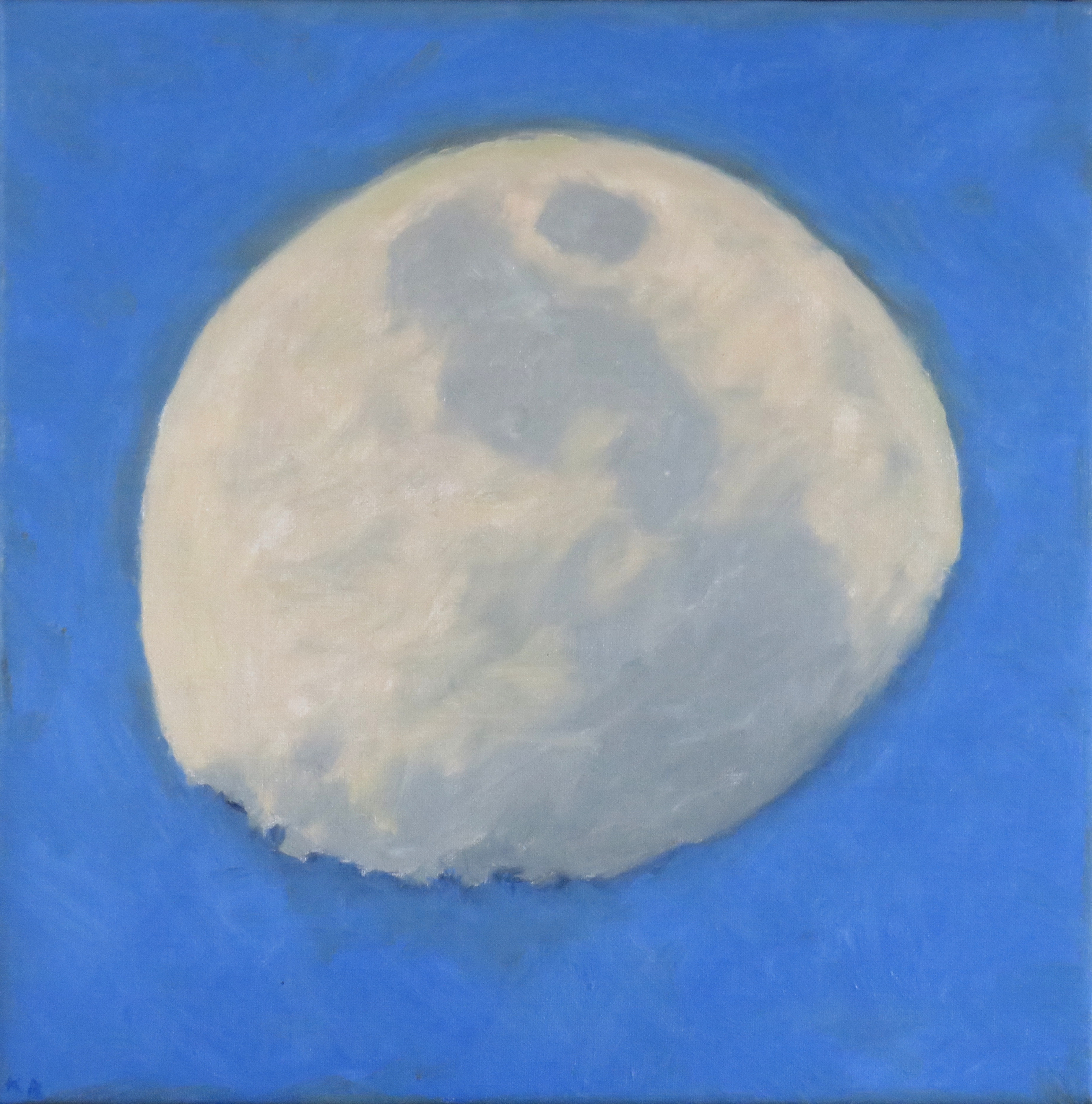 Kevin Robertson, Late Afternoon Moon II, 2024, oil on linen, 41 x 41cm
