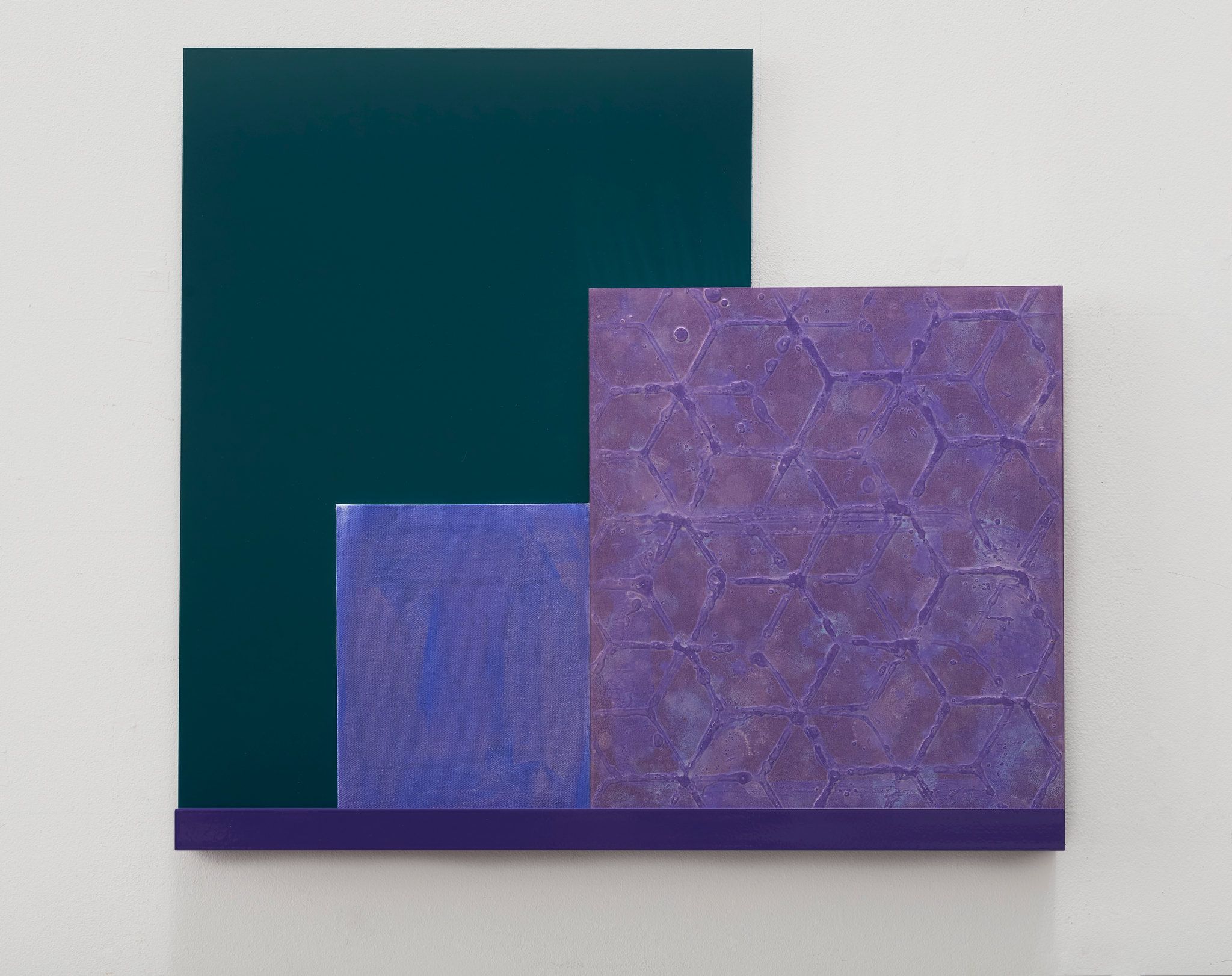 Jurek Wybraniec, Proposition (Assemblage 24), 2025, acrylic on aluminium composite panel, 55 x 45cm