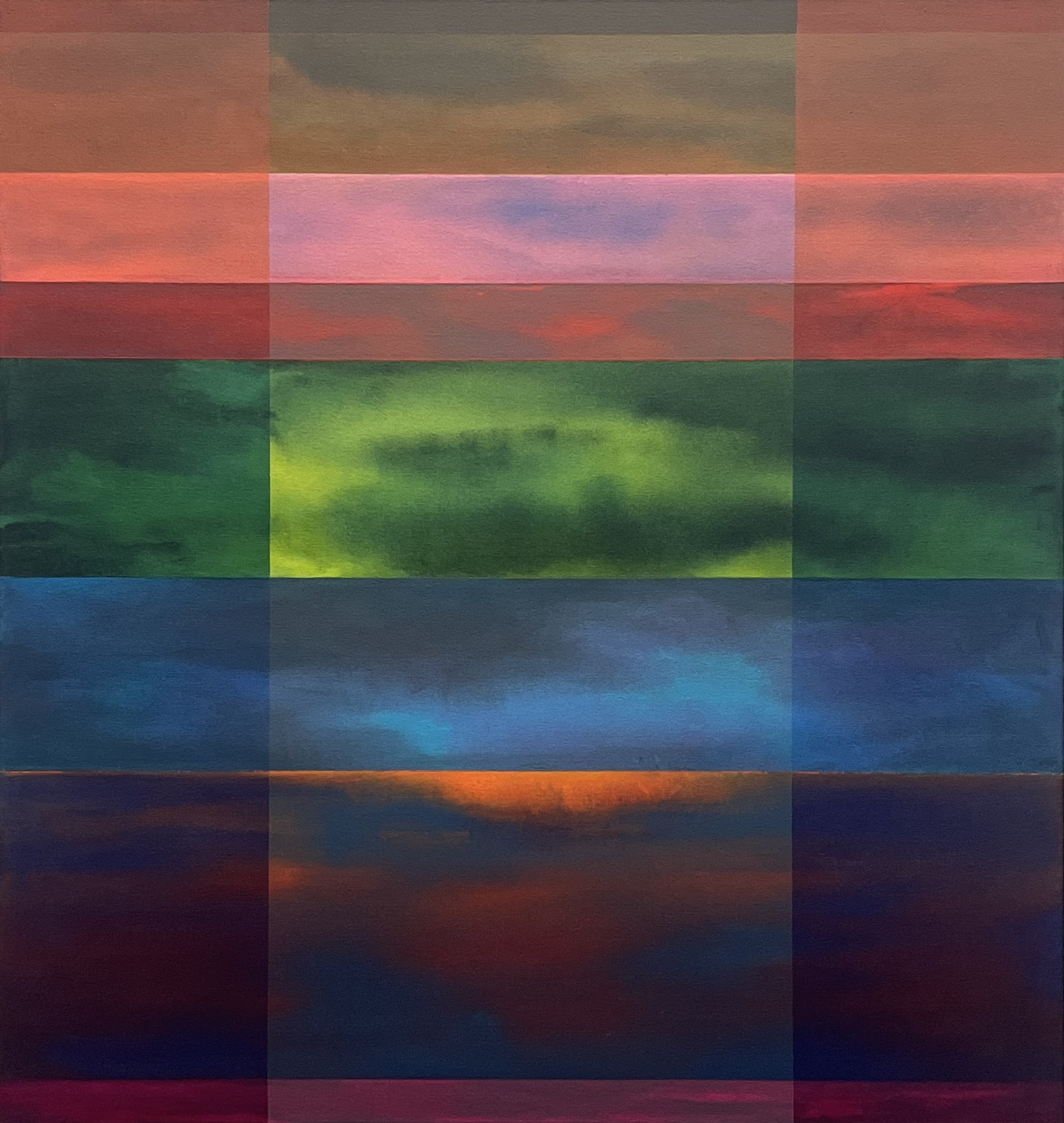 Jeremy Kirwan-Ward, On a Few Fronts #1 (detail), 2025, acrylic on canvas, 95 x 90cm