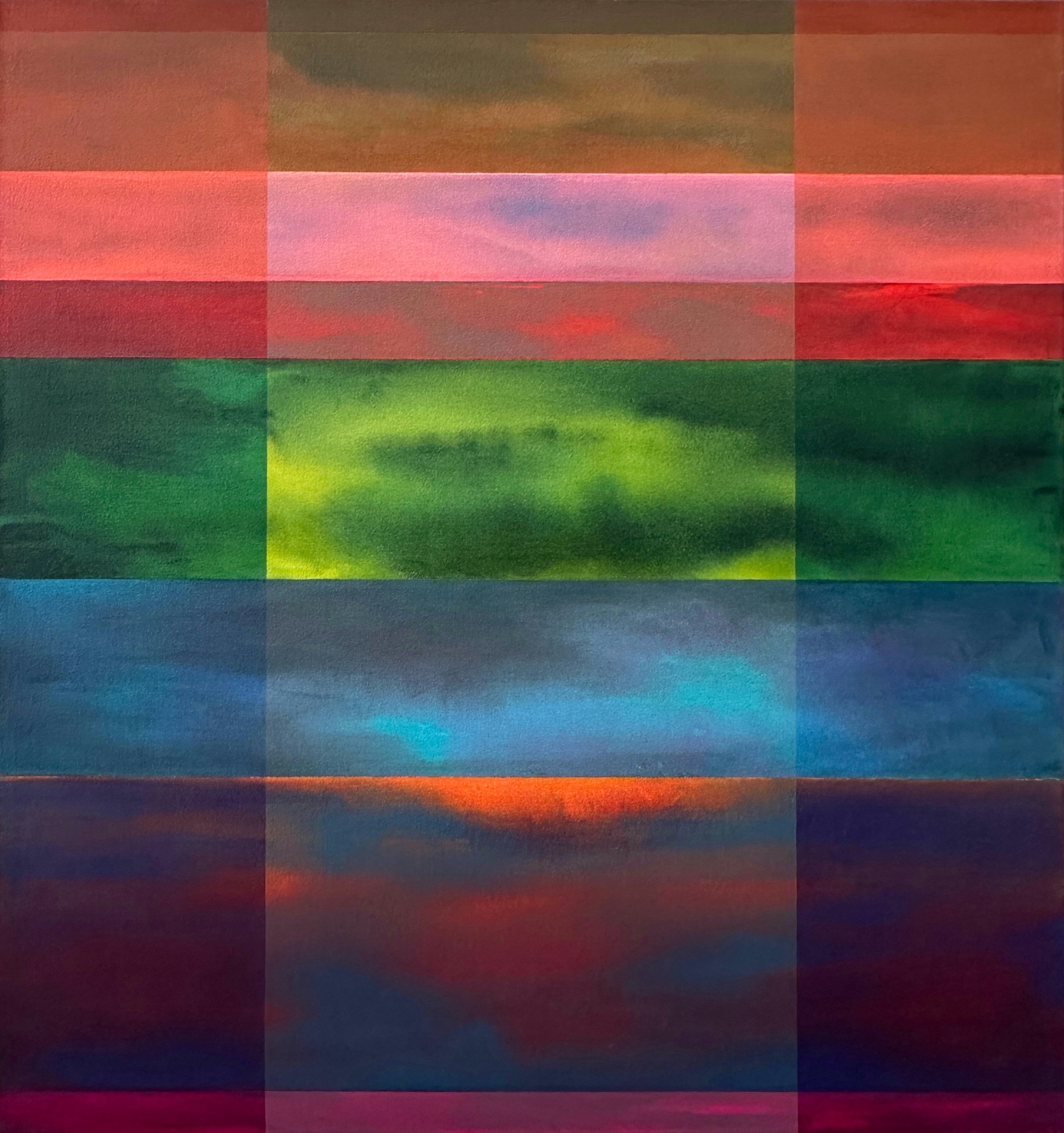 Jeremy Kirwan-Ward, On a Few Fronts #1 (detail), 2025, acrylic on canvas, 95 x 90cm