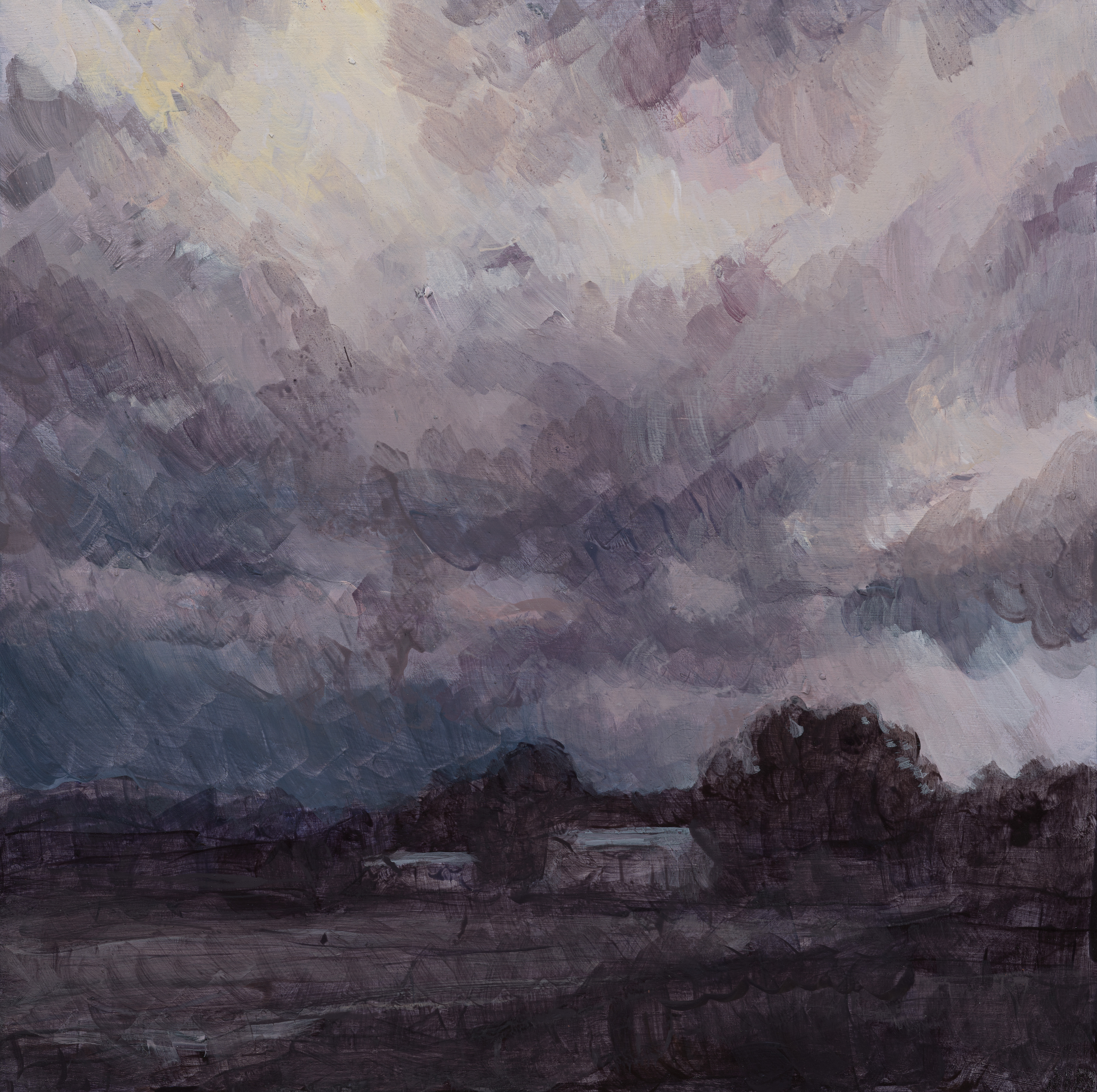 Clare McFarlane, Dark Storm, 2025, acrylic on board, 20 x 20cm