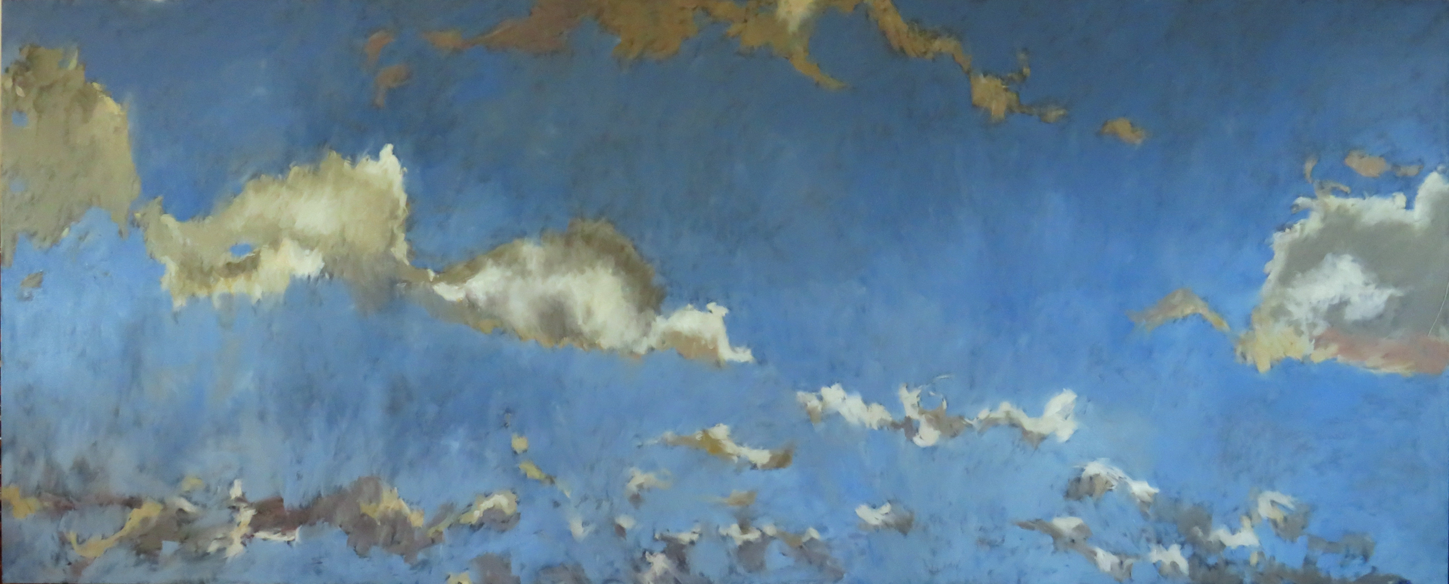 Kevin Robertson, Cloud Works, 2026, oil on canvas, 121 x 300cm