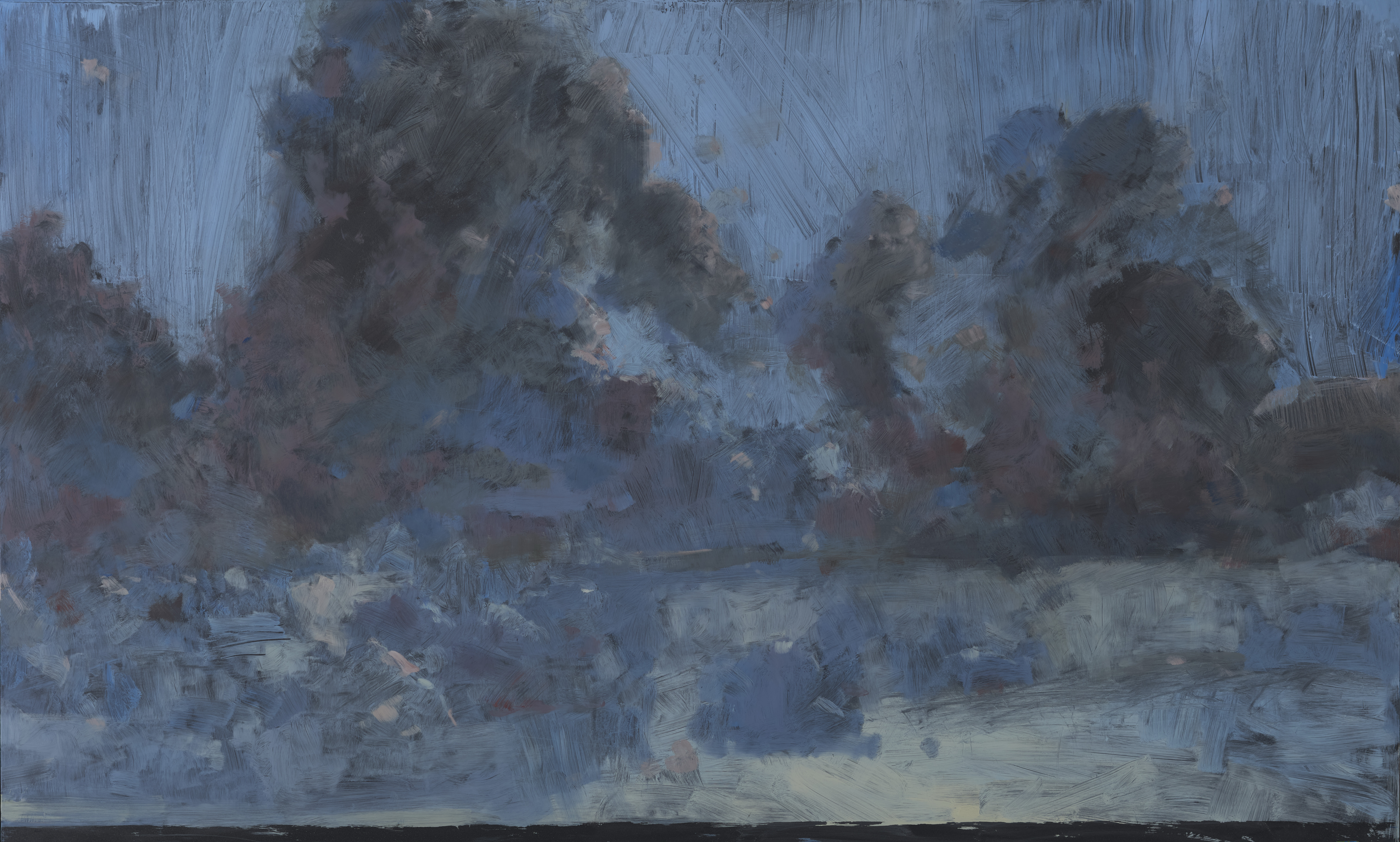 Merrick Belyea, Clouds, Looking West, 2026, oil on aluminium, 95 x 158cm
