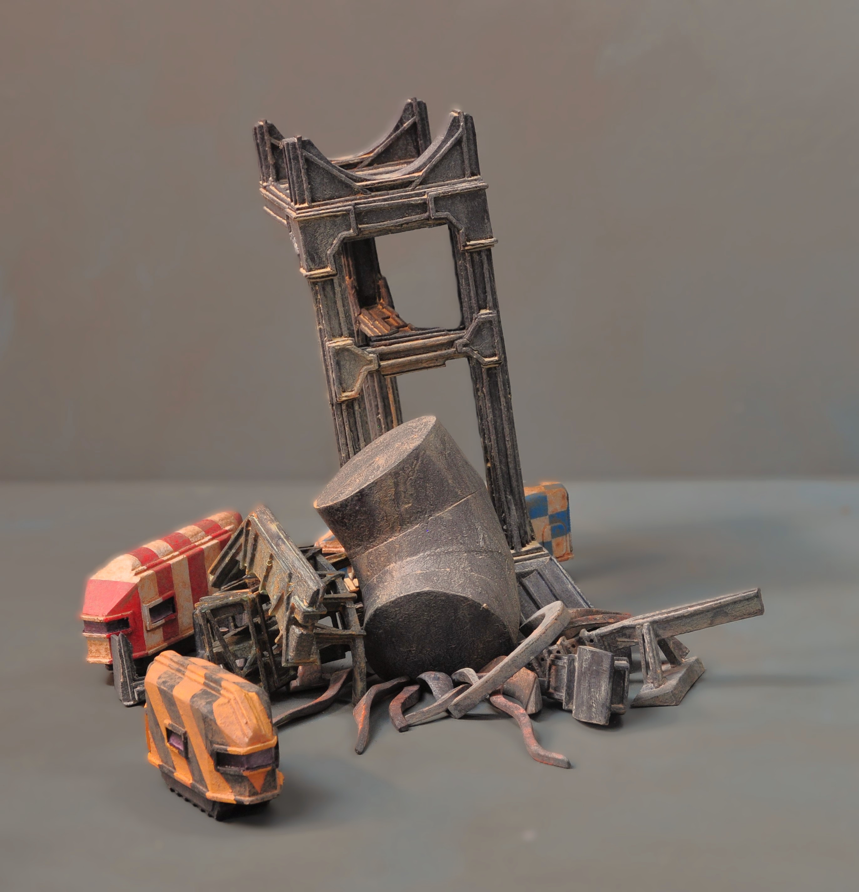Stuart Elliott, Dump D, 2025, painted wood, 40 x 40 x 40cm