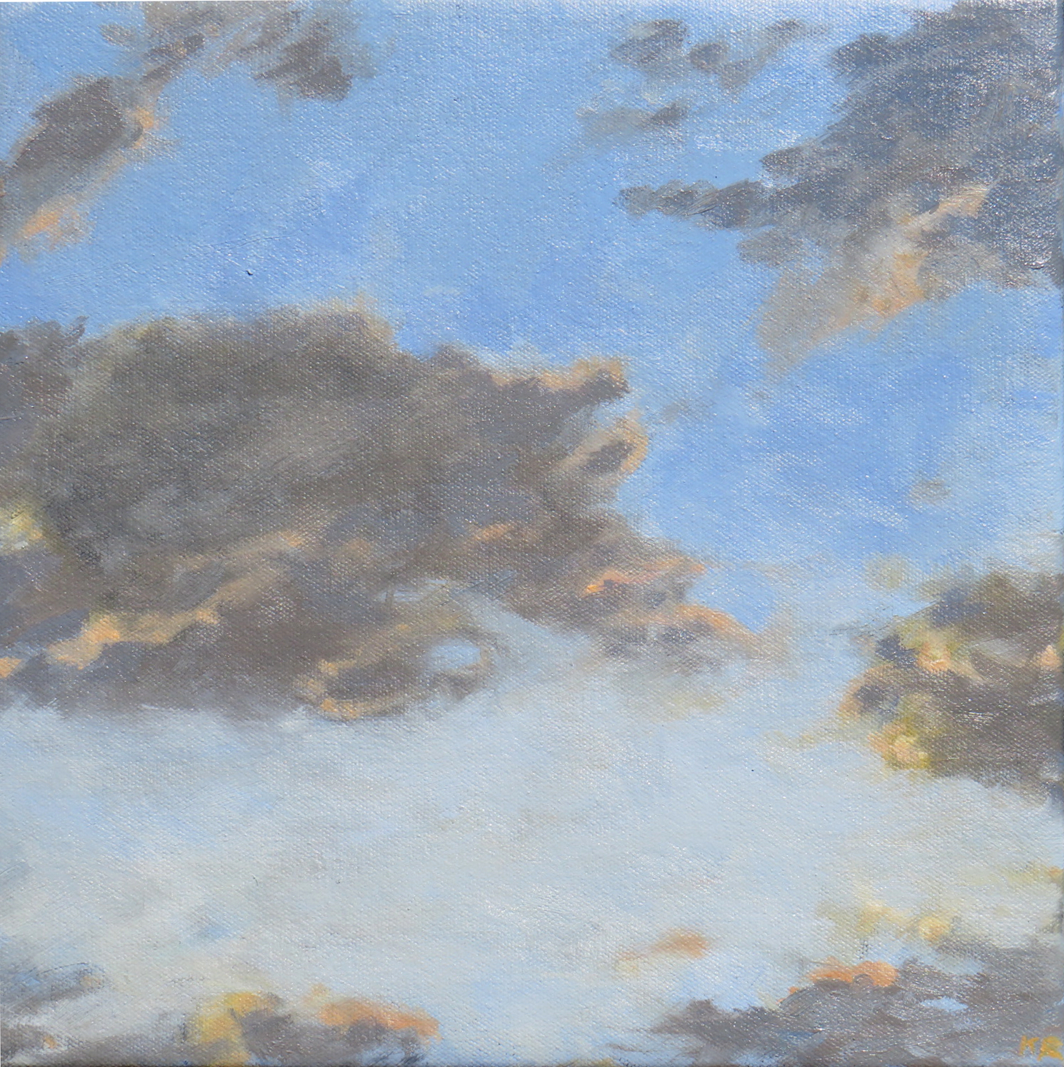 Kevin Robertson, Cloud Study, Sunset, 2025, oil on canvas, 30.5 x 30.5cm