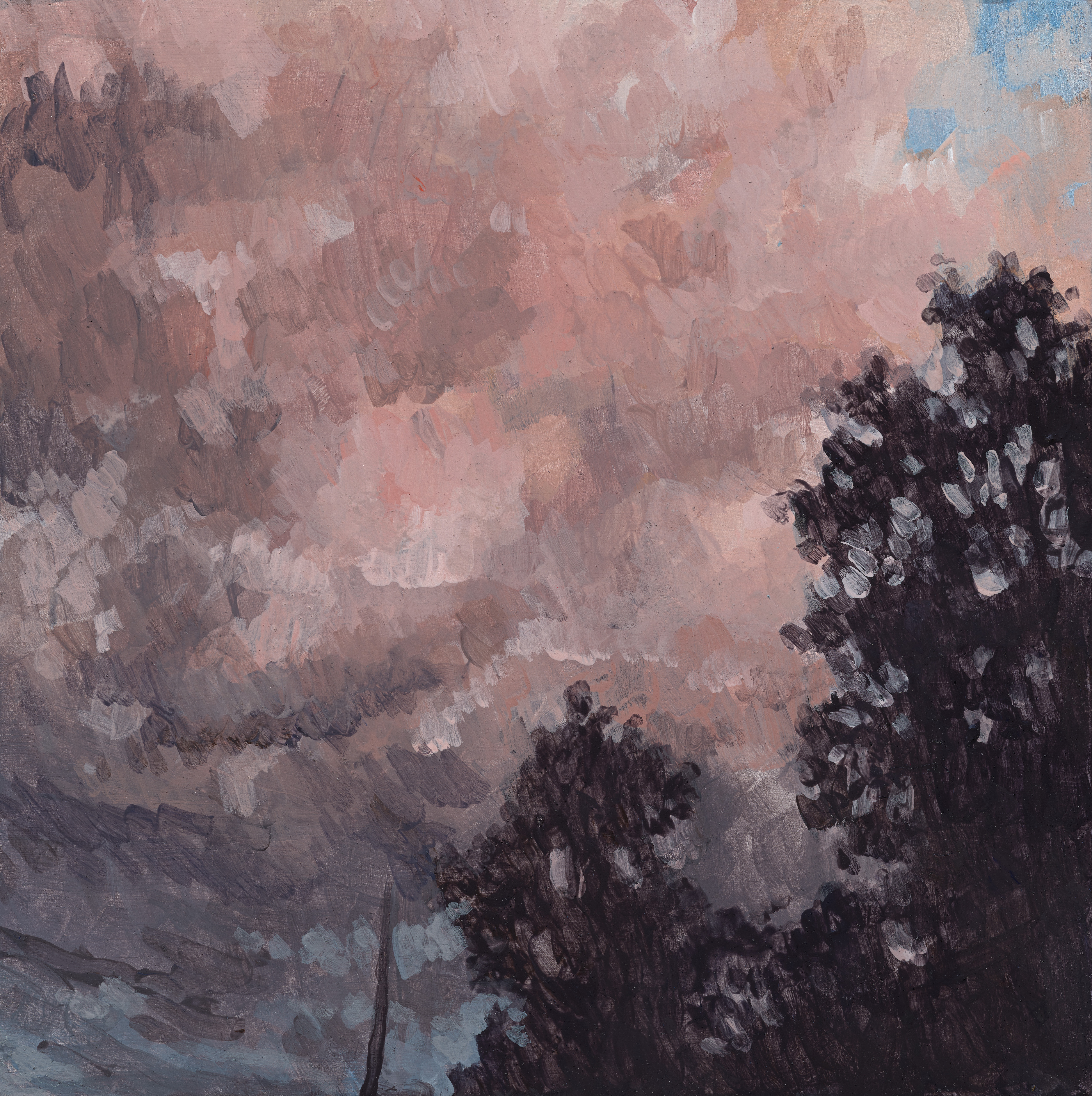 Clare McFarlane, Approaching Dark Clouds, 2025, acrylic on board, 20 x 20cm