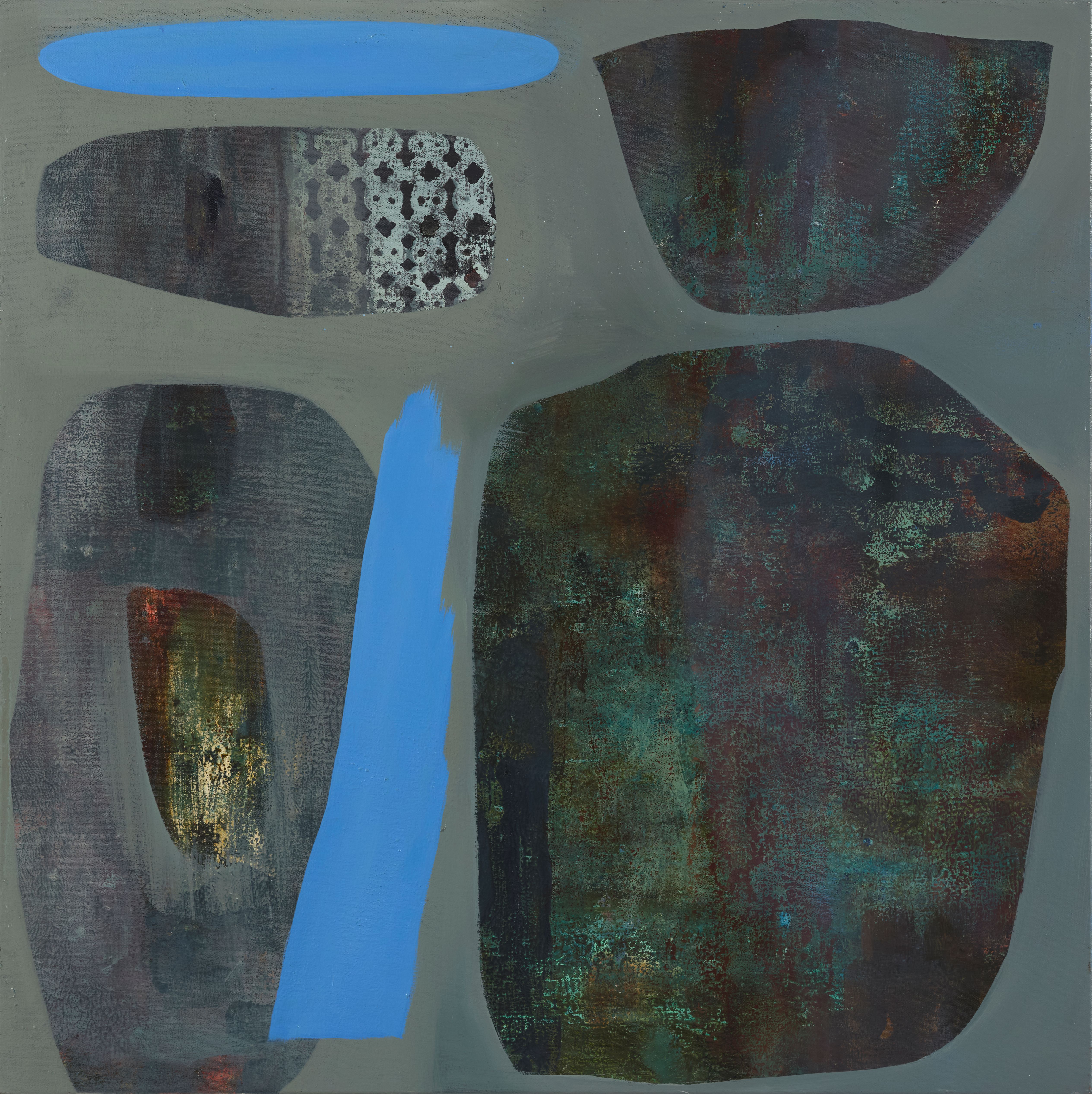 Jo Darbyshire, Granite Outcrop, 2023, oil on canvas, 90 x 90cm