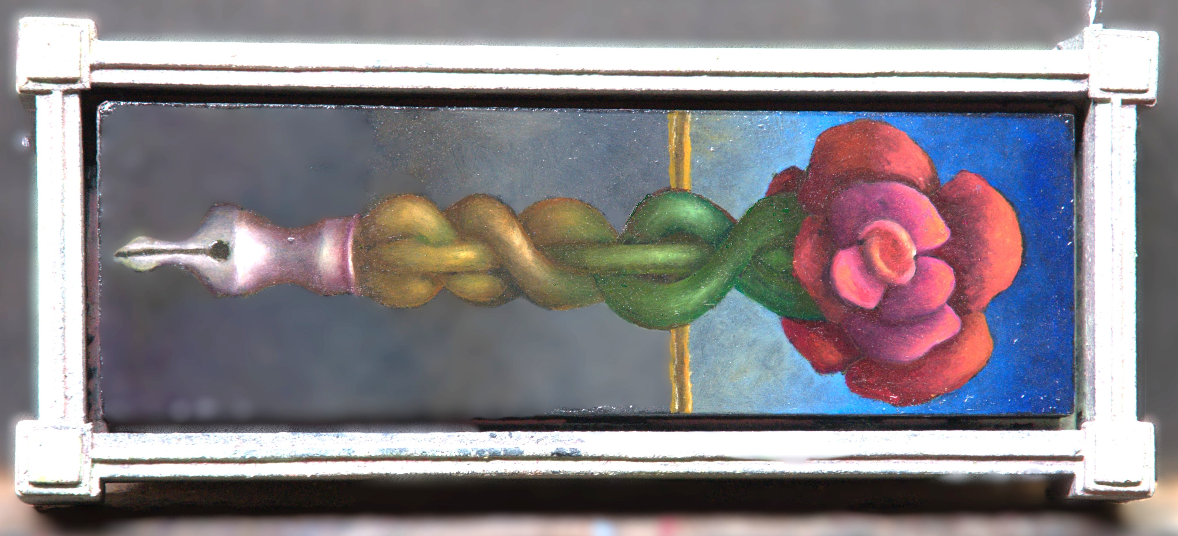 Stuart Elliott, Penrose, 2025, oil on board, 29.5 x 12 x 4.5cm