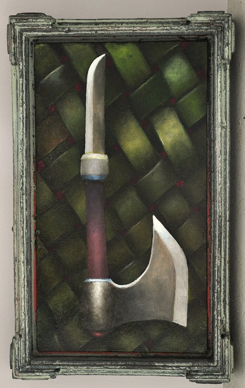 Stuart Elliott, Adaptation, 2025, oil on board with artist frame, 24.5 x 14.5 x 3.5cm