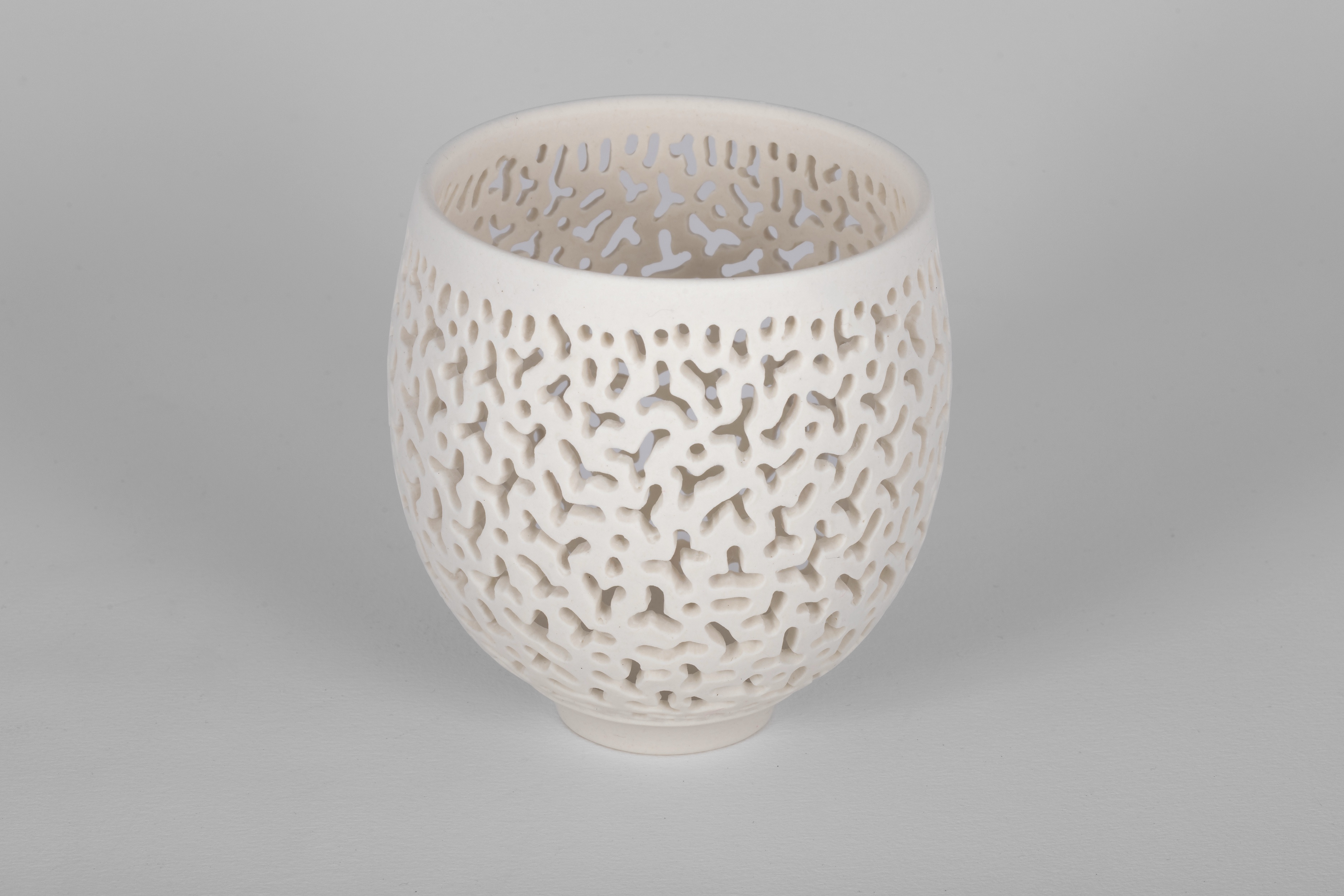 Sandra Black, Coral Etch 2, 2025, porcelain, 10.6 x 10cm
