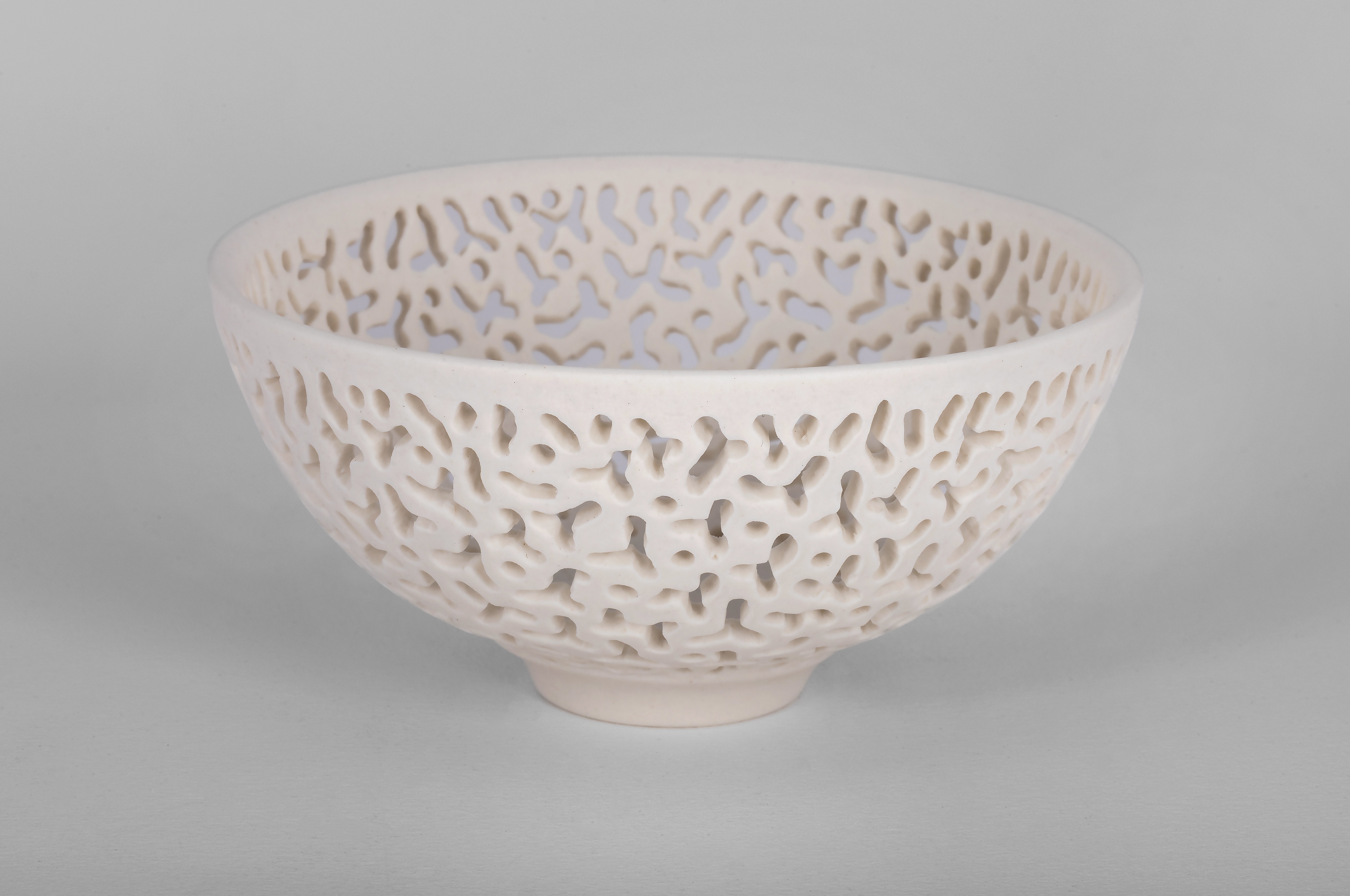 Sandra Black, Coral Etch 4, 2025, porcelain, 6.1 x 12.5cm