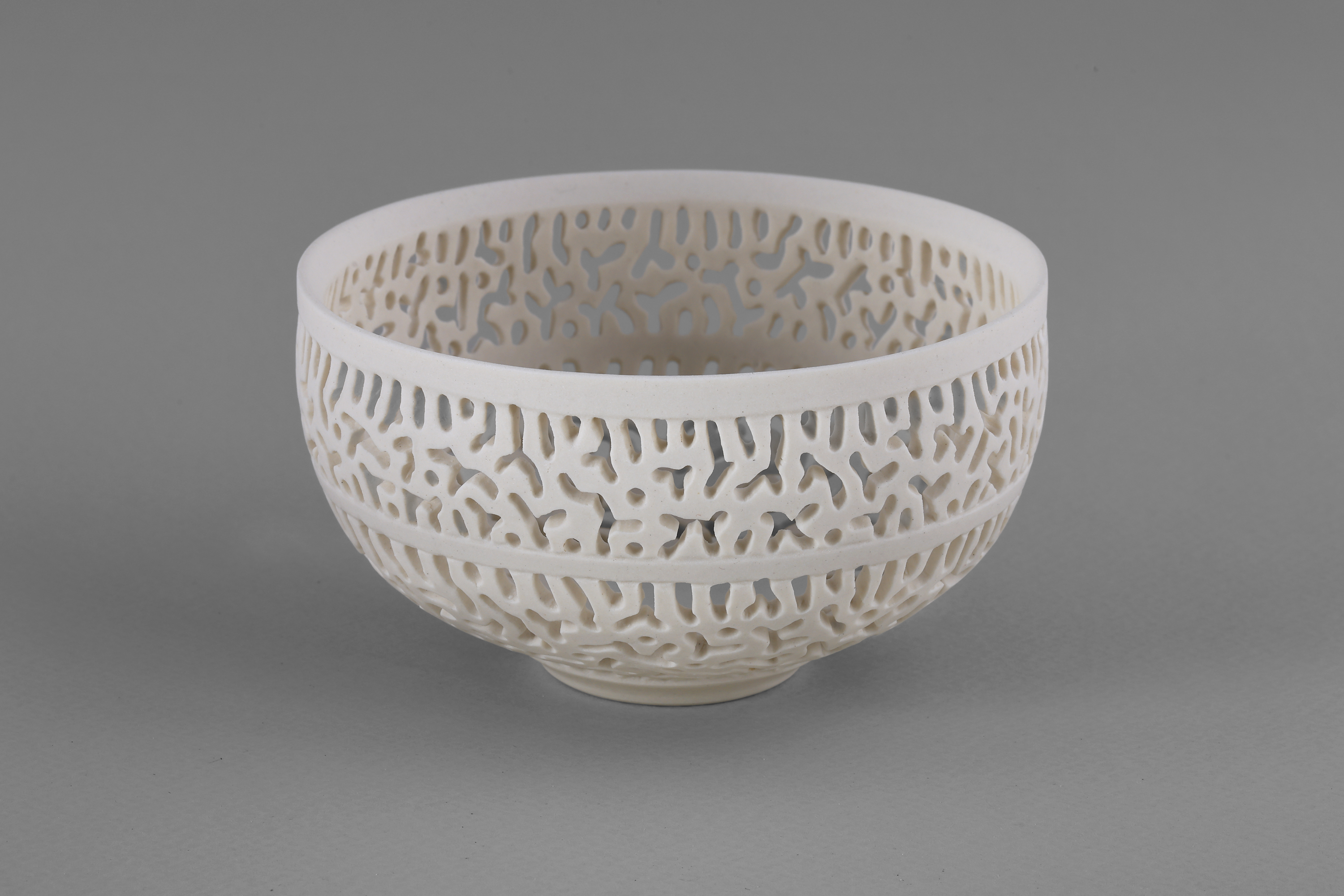 Sandra Black, Coral Etch 11, 2026, porcelain, 6.5 x 11.5cm