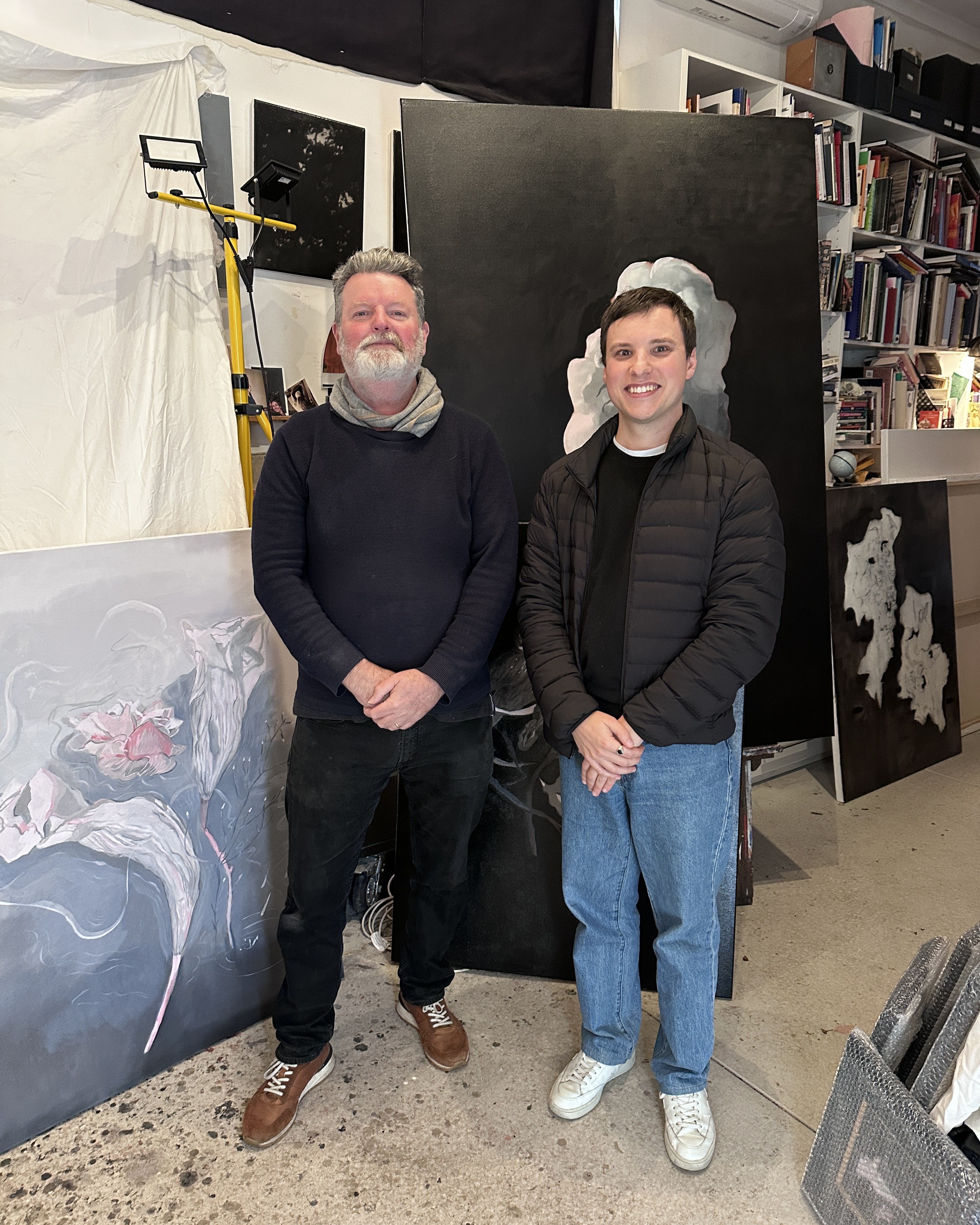 Paul Uhlmann and Brent Harrison in Paul's studio