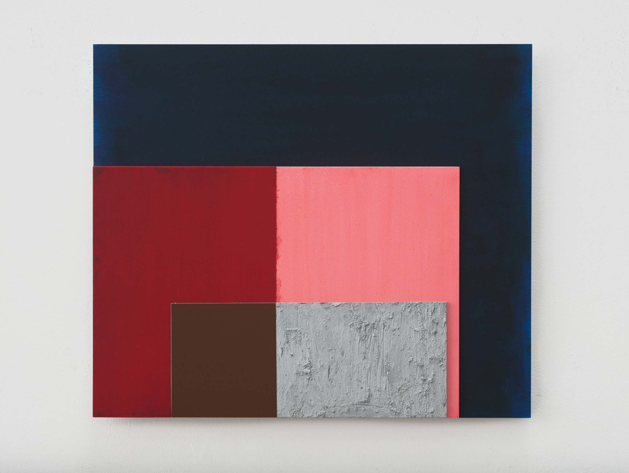 Jurek Wybraniec, Proposition (Assemblage 22), acrylic on aluminium, 45 x 50cm
