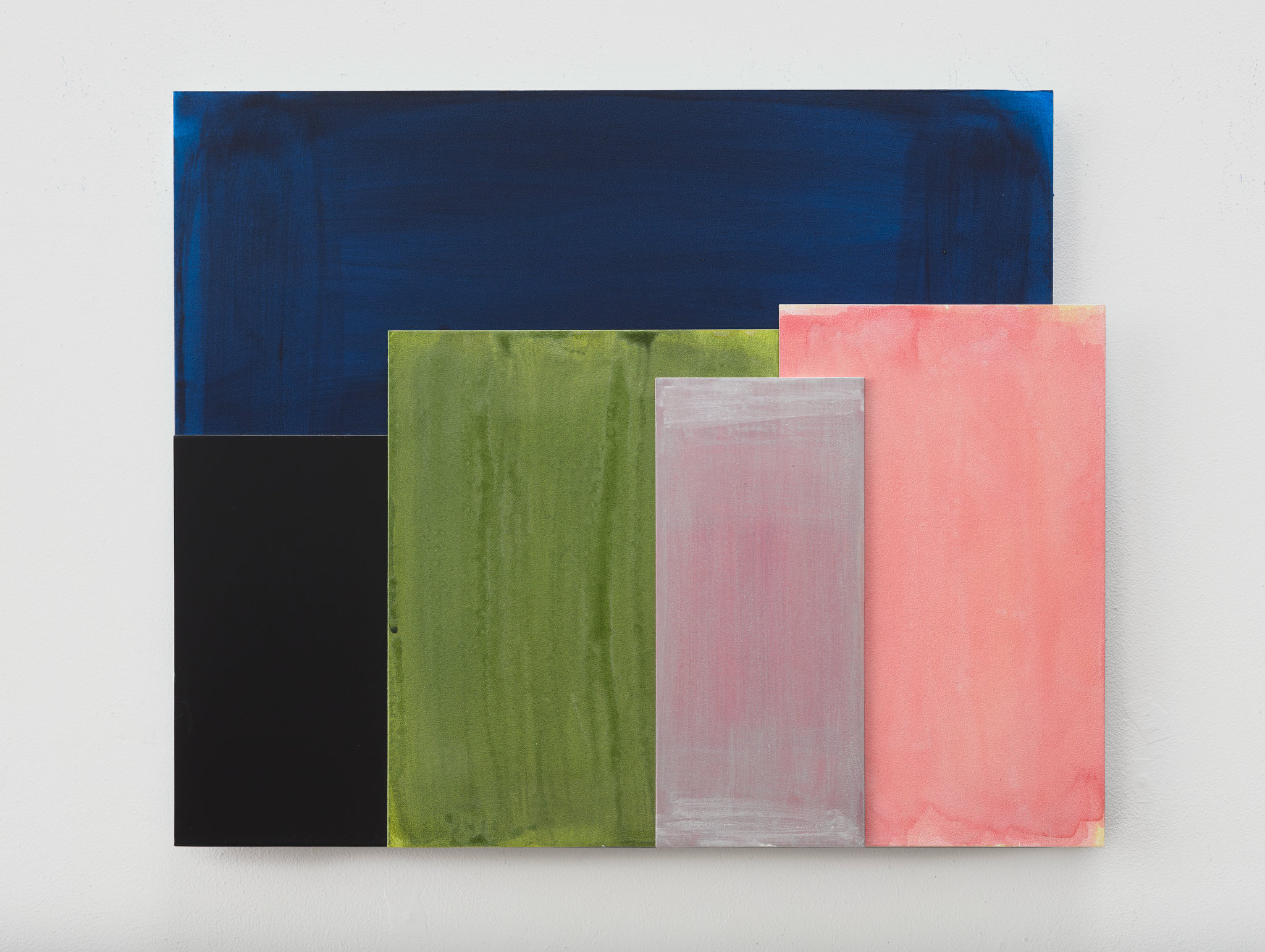 Proposition (Assemblage 21), 2024, acrylic on aluminium, 45 x 50cm