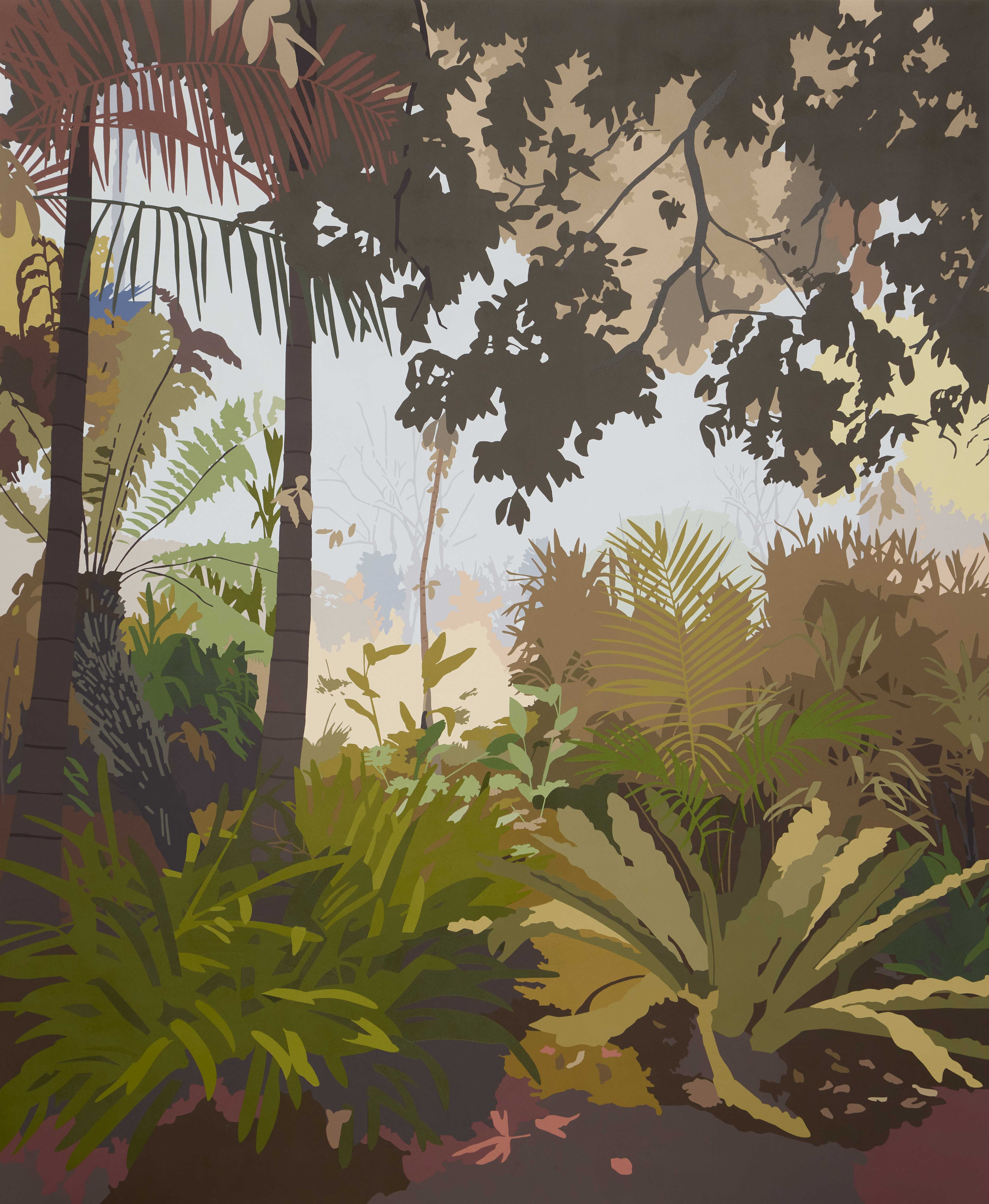Joanna Lamb, A Romance in 2-Dimensions (Garden), 2026, acrylic on Superfine polyester, 170 x 140cm