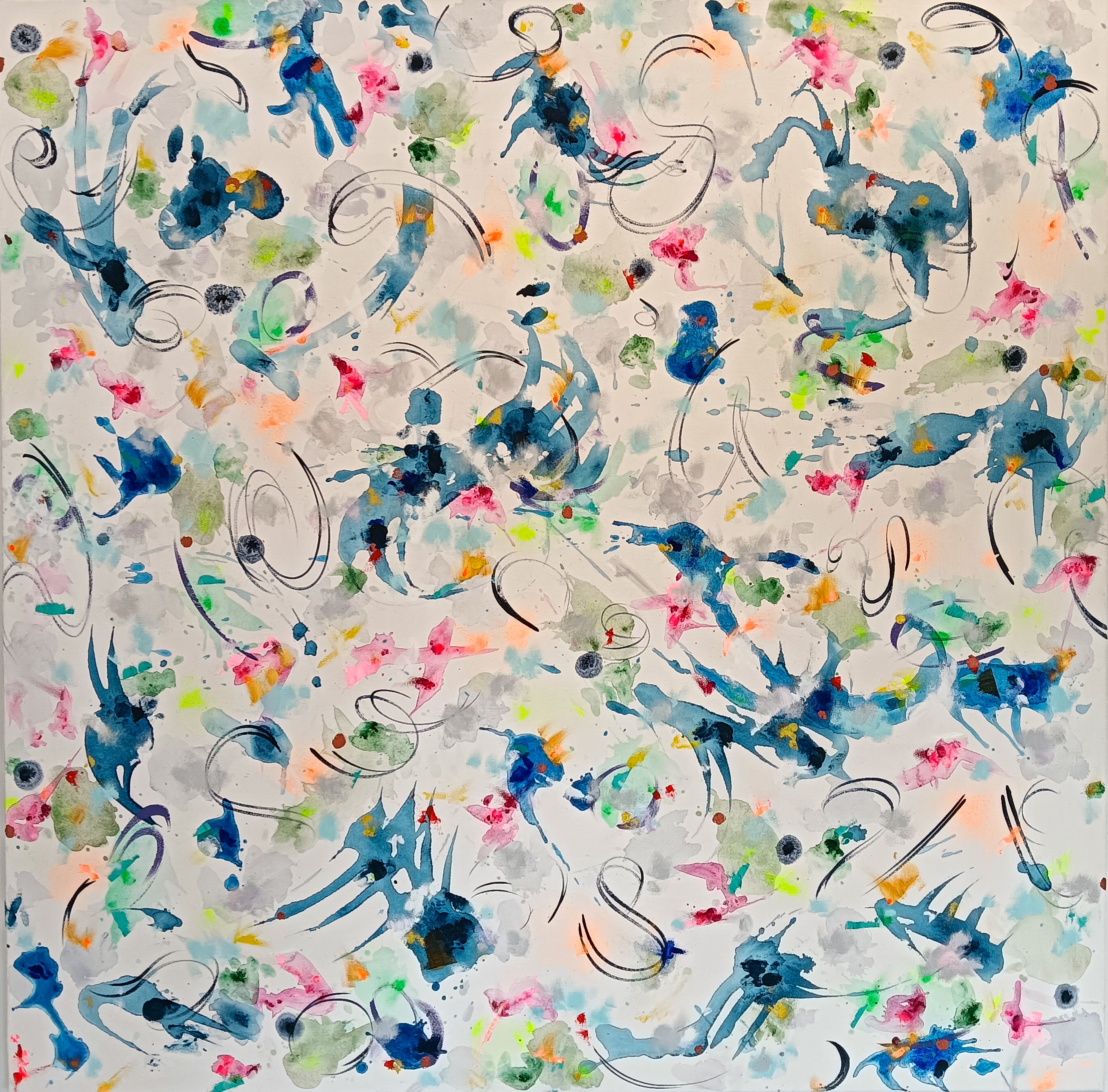 Cathy Blanchflower, Aeon, 2026, acrylic and oil on canvas, 102 x 102cm