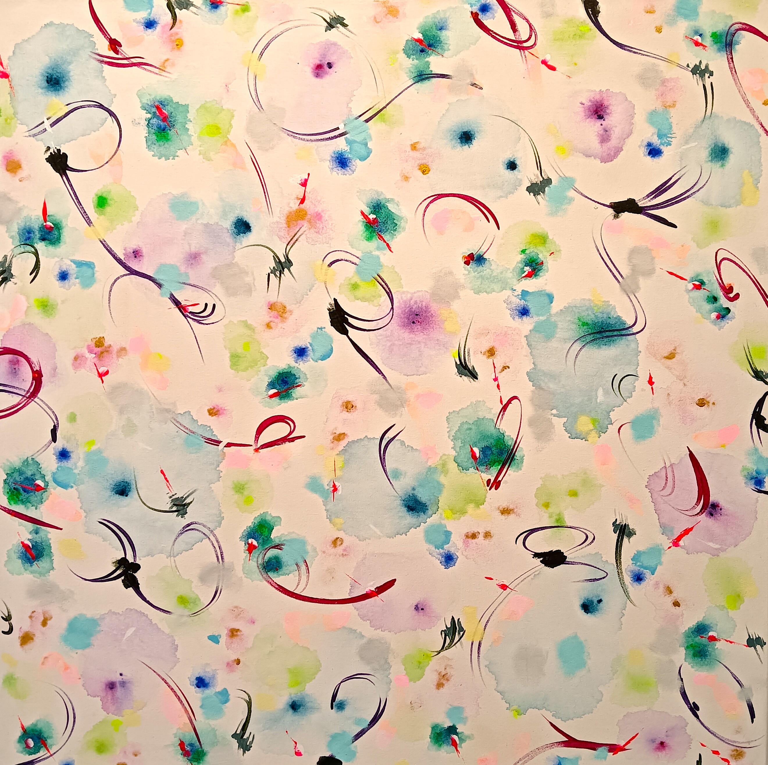 Cathy Blanchflower, Kanok XV, 2026, acrylic and oil on canvas, 80 x 80cm // $4500