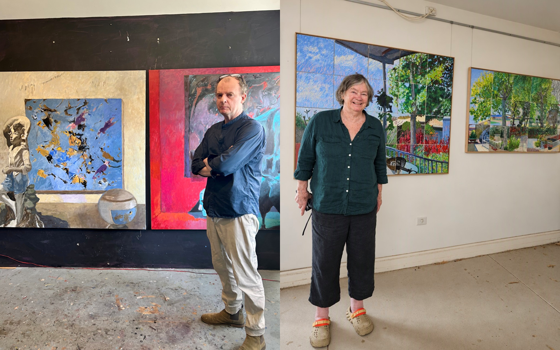 Kevin Robertson and Jane Martin in their studios
